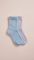 Powder Blue Plush Cotton Socks